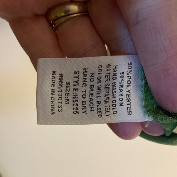 Umgee Green Blouse with Cut-Out Neckline - Picture 3 of 6